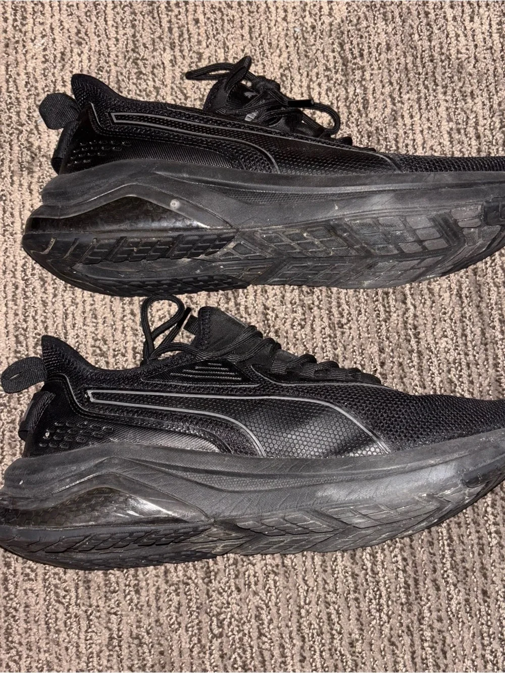 Puma Men's All-Black Mesh Athletic Sneakers